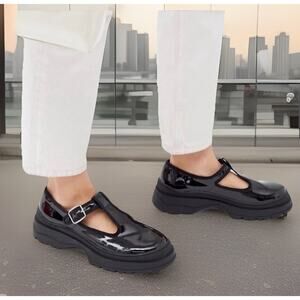 Urban Outfitters Mary Jane Chunky Shoes T Strap Goth Grunge Patent Leather 7M